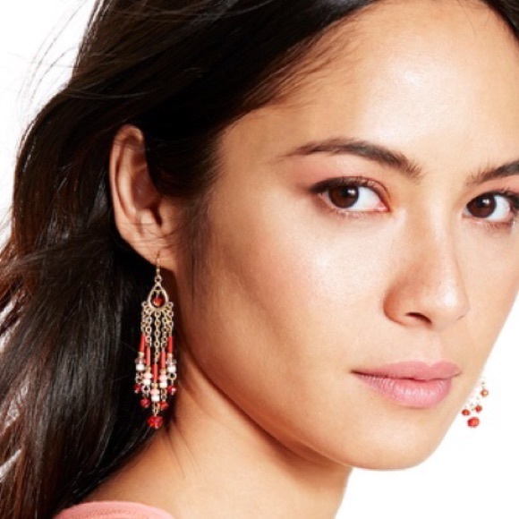 White House Black Market Bead Chandelier Earrings - Picture 3 of 4